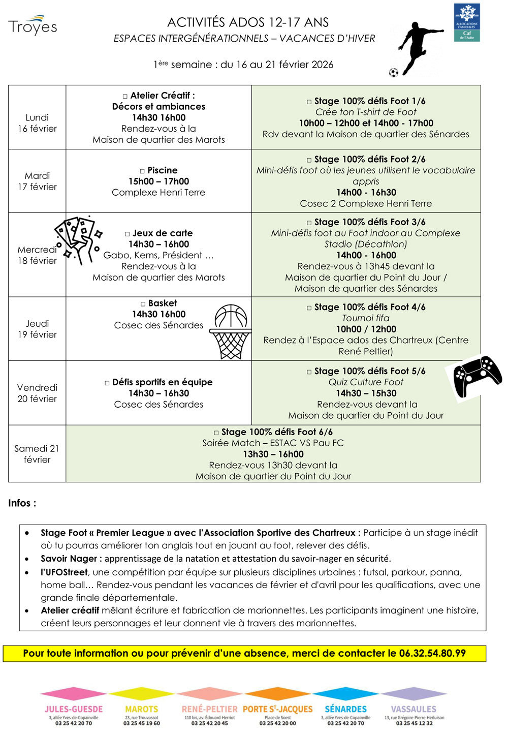 Affiche activités ados