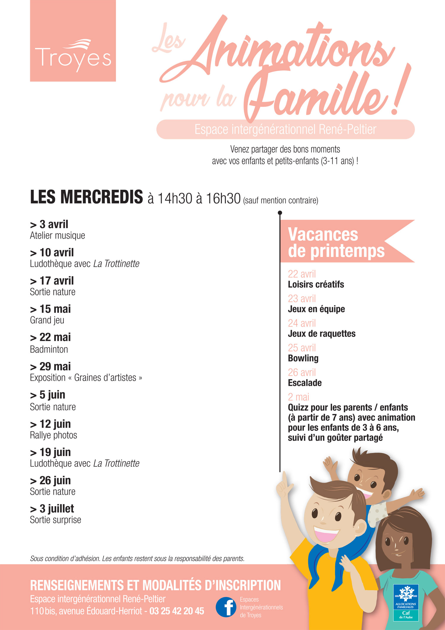 Planning animations familles Chartreux